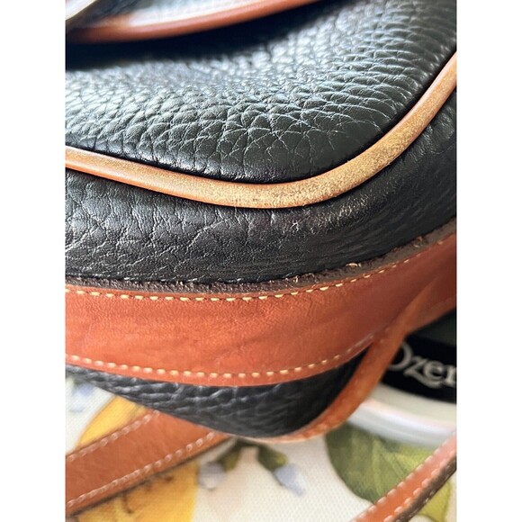 Vintage 90s Dooney & Bourke Navy Blue AWL Leather Equestrian Crossbody Bag - Picture 13 of 15